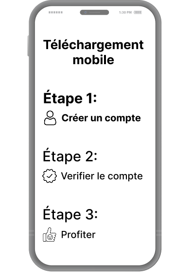 image de telephone avec etapes pour s'inscrire a montily